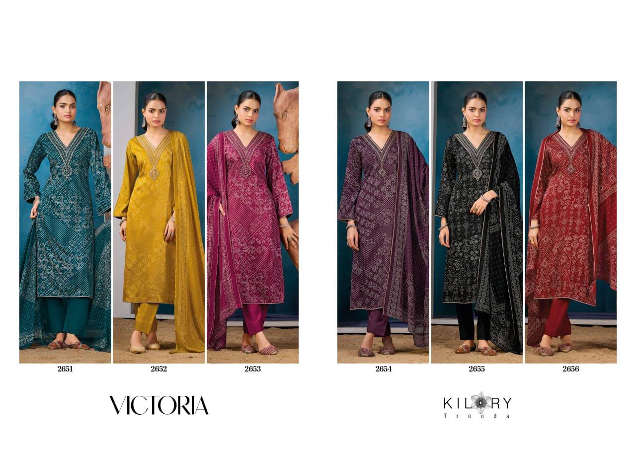 VICTORIA BY KILORY TRENDS 2651 To 2656 Series Stylish Beautiful Colourful GAJJI SILK Dresses At Wholesale Price